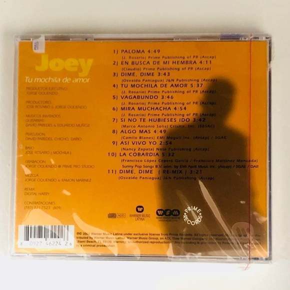 Rare! CD Joey - Tu Mochila De Amor - Picture 2 of 2